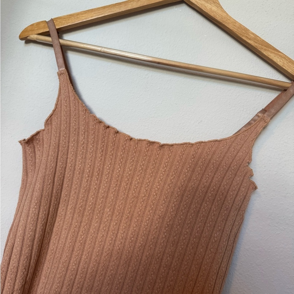 Chic Tan Ribbed Tank - Picture 2 of 4